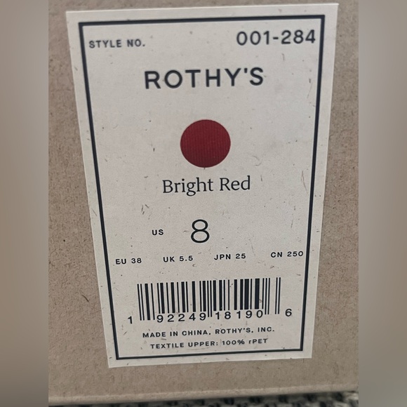 Rothy's The Flat Bright Red 8 - Picture 6 of 7